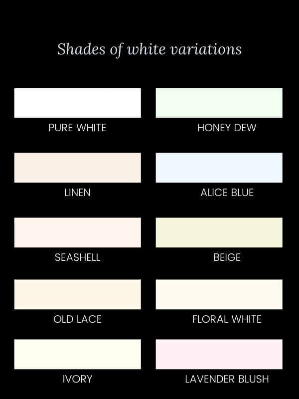 Shades of White Variations in Fashion